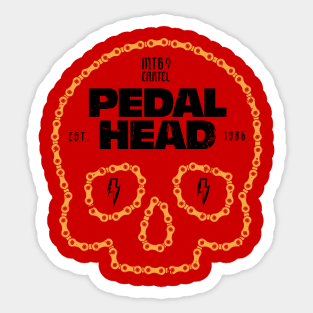 Skull Chain PedalHead Mountain Biking Graphic - Rust Sticker